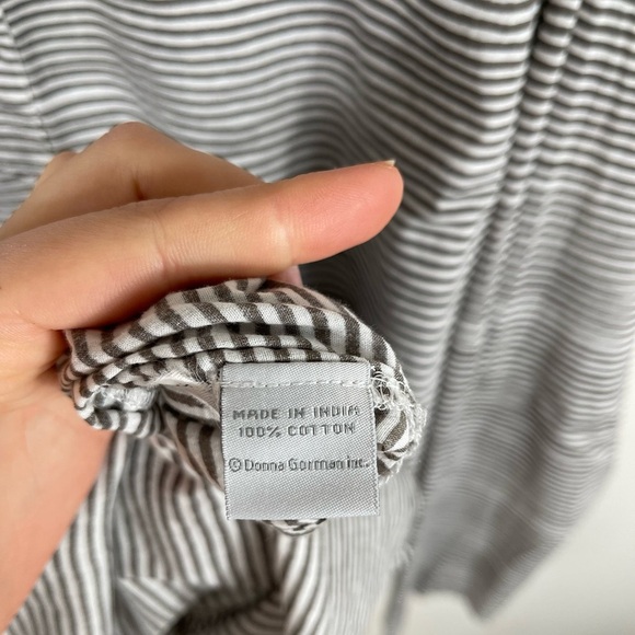 SeeDesign Women's Striped Gray and White Dress Long Sleeve Summer Cotton Size L - Picture 15 of 16